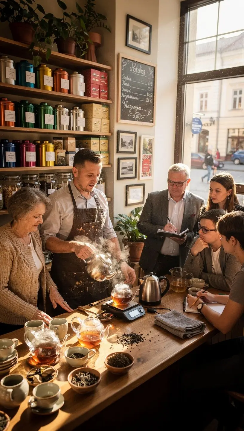 Grafinė diagrama su arbatos privalumais, rodanti aiškius sveikatos naudų aspektus.